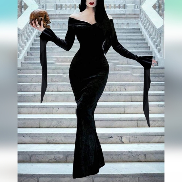 Mode Crush Dresses & Skirts - Black velvet maxi Elvira dress size XXL